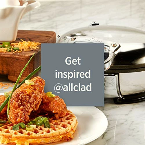 Deals ๐ All-Clad Stainless Steel Classic Round Waffle Maker With 7 Browning Settings, 4-Section, Silver โญ - Image 2