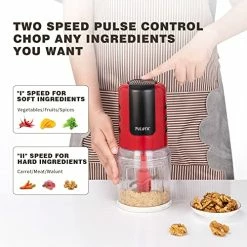 Best deal ๐งจ PULOYA Mini Food Processor 2-Cup Small Electric Food Chopper For Vegetables, Meat, Onion, Garlic, Fruits And Nuts, 2 Speed Plus Pulse, 400-Watt, Red ๐ฅฐ
