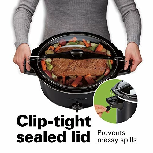 Outlet ๐งจ Hamilton Beach Slow Cooker, Extra Large 10 Quart, Stay Or Go Portable With Lid Lock, Dishwasher Safe Crock, Black (33195) ๐ - Image 5