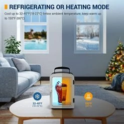 Coupon ⭐ AstroAI Mini Fridge, 4 Liter/6 Can AC/DC Portable Thermoelectric Cooler And Warmer Refrigerators For 🎅 Christmas Gift, Skincare, Beverage, Food, Home, Office And Car, ETL Listed (Black) 🥰