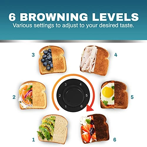 Discount ✔️ Elite Gourmet ECT-3100 Long Slot 4 Slice Toaster, Reheat, 6 Toast Settings, Defrost, Cancel Functions, Built-in Warming Rack, Extra Wide Slots For Bagels & Waffles, Stainless Steel & Black 😉