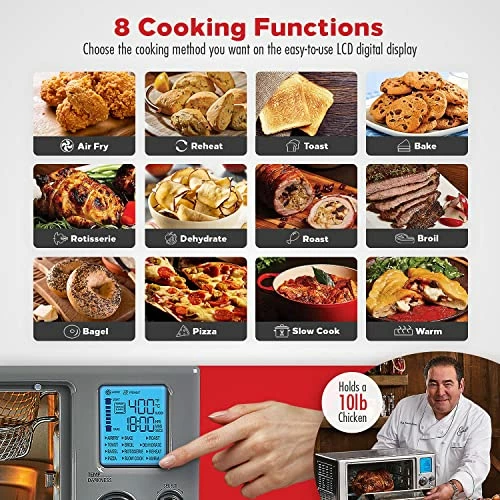 Deals 😉 Emeril Lagasse Power Air Fryer 360 Better Than Convection Ovens Hot Air Fryer Oven, Toaster Oven, Bake, Broil, Slow Cook And More Food Dehydrator, Rotisserie Spit, Pizza Function Cookbook Included Stainless Steel ⭐ - Image 3