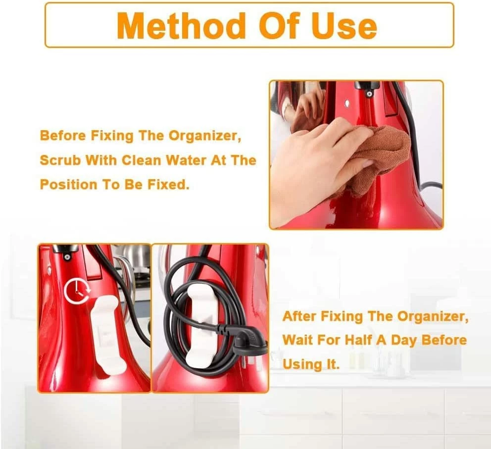 Cheapest 🌟 Dormencir Cord Organizer Used To Stick On Kitchen Appliances, 4pcs Cord Wrapper For Small Home Appliances, Mixer, Blender, Coffee Maker, Pressure Cooker And Air Fryer (4 Black) ✨ - Image 2